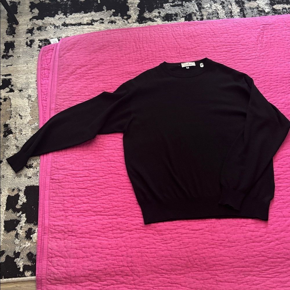 Ermenegildo Zegna Classic Black Crewneck 100% wool  Sweater, M
